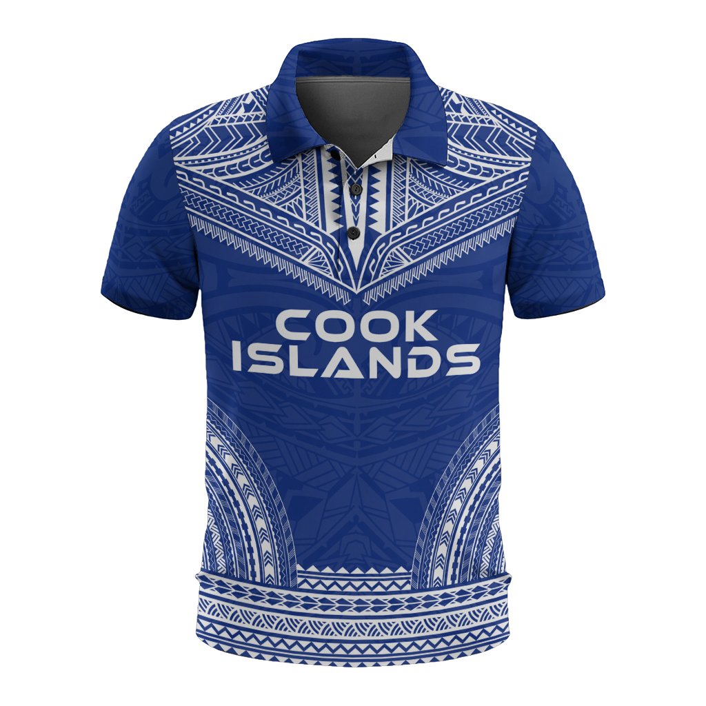 Cook Islands Polo Shirt Kuki Airani Flag Polynesian Chief Tattoo Flag Version Unisex White - Polynesian Pride
