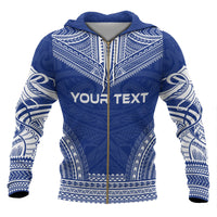 Cook Islands Polynesian Chief Custom Zip up Hoodie Flag Version - Polynesian Pride