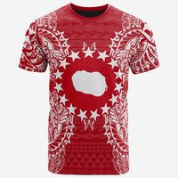 Cook Islands Polynesian T Shirt Cook Islands Flag Map Polynesian Tattoo Red White Unisex Red - Polynesian Pride