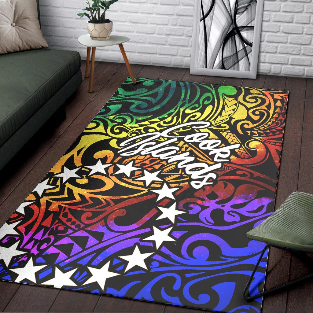 Cook Islands Area Rug - Rainbow Polynesian Pattern - Polynesian Pride