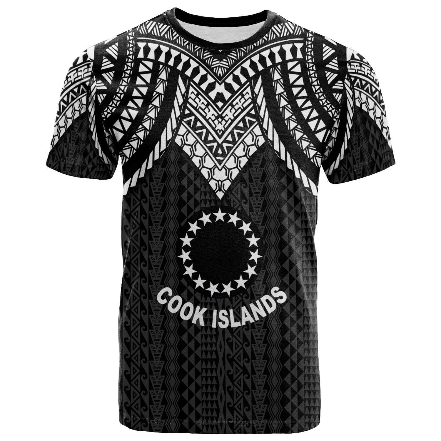 Cook Islands T Shirt Polynesian Armor Style Black Unisex Black - Polynesian Pride