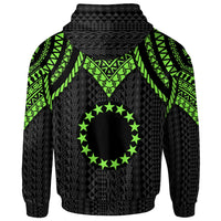 Cook islands Zip up Hoodie Polynesian Armor Style Green - Polynesian Pride