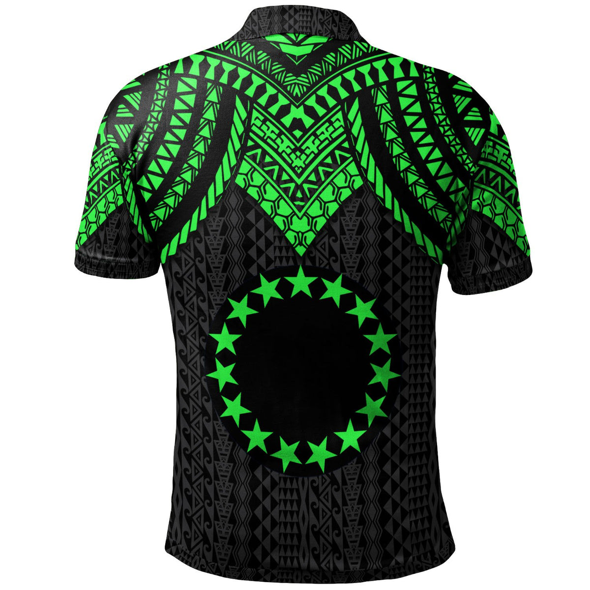 Cook islands Custom Polo Shirt Polynesian Armor Style Green - Polynesian Pride