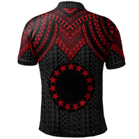 Cook islands Custom Polo Shirt Polynesian Armor Style Red - Polynesian Pride