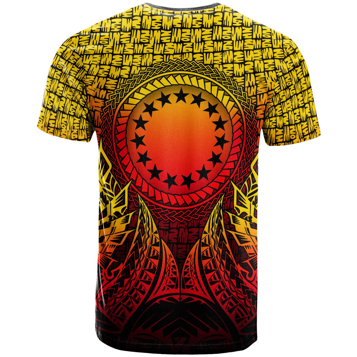 Cook islands T Shirt Circle Pattern Yellow - Polynesian Pride
