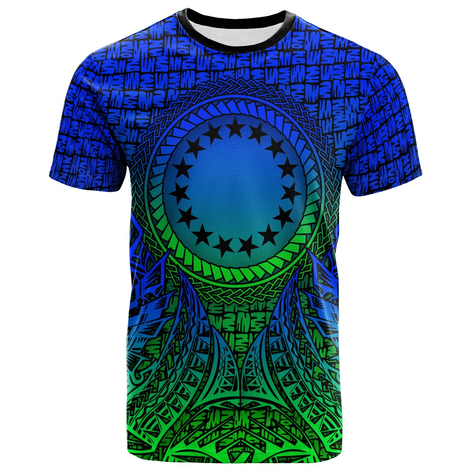 Cook islands T Shirt Circle Pattern Blue Unisex Blue - Polynesian Pride