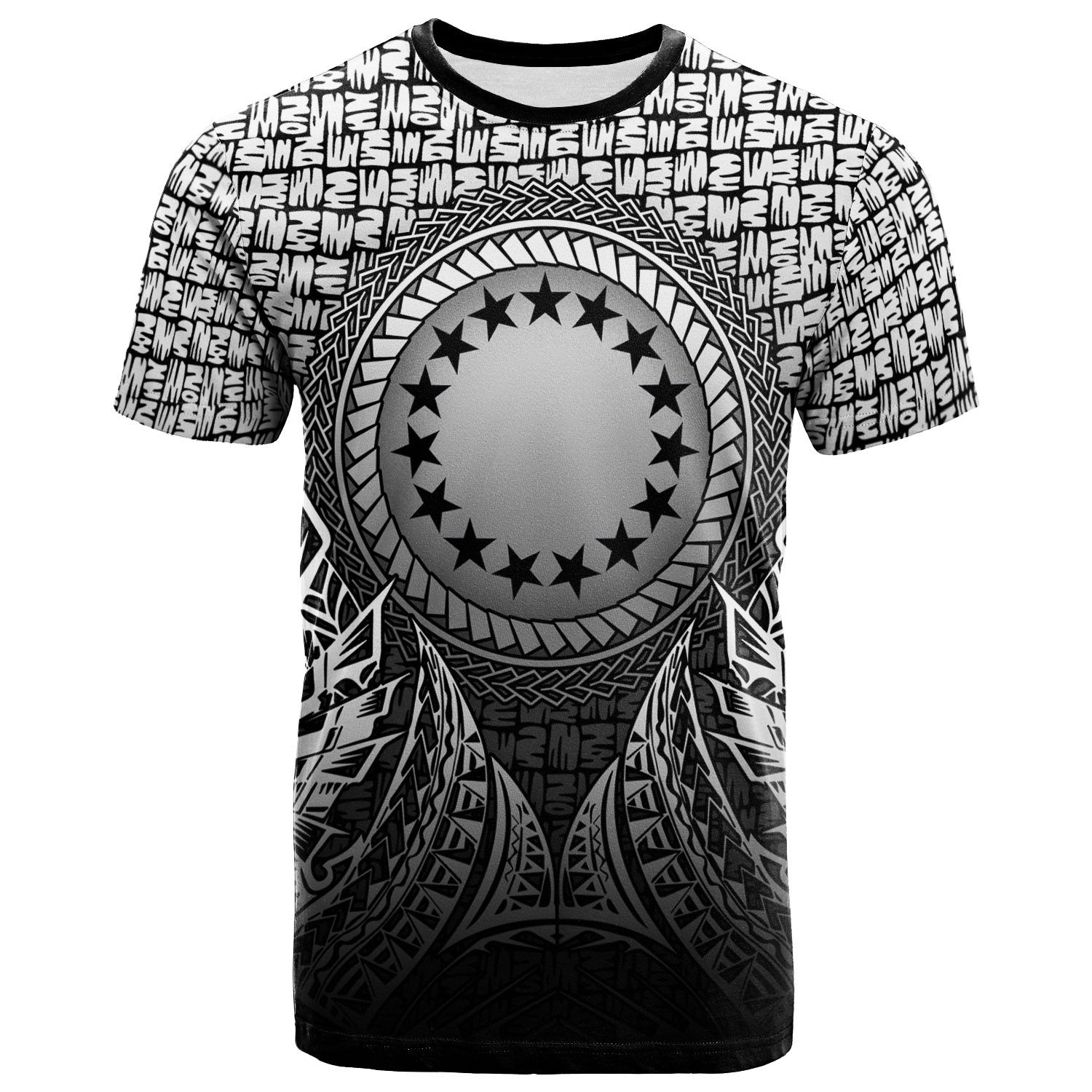Cook Islands T Shirt Circle Pattern Black Unisex Black - Polynesian Pride