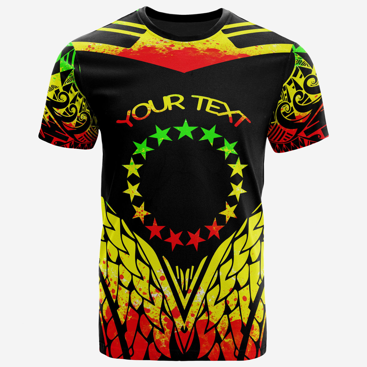 Cook Islands T Shirt Unique Eagle Feather Texture Reggae Unisex Reggae - Polynesian Pride