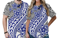 Traditional Polynesian Tribal Tattoo Retro Couple T Shirt Blue LT9 No Men - Polynesian Pride