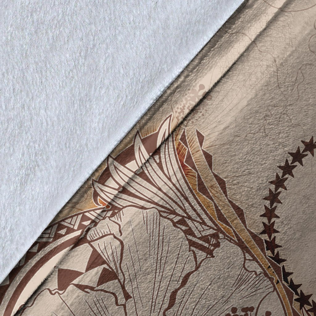 Chuuk Premium Blanket - Hibiscus Flowers Vintage Style - Polynesian Pride