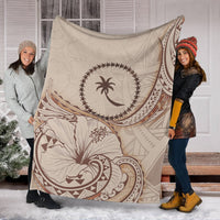 Chuuk Premium Blanket - Hibiscus Flowers Vintage Style - Polynesian Pride