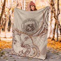 Hawaii Premium Blanket - Hibiscus Flowers Vintage Style - Polynesian Pride