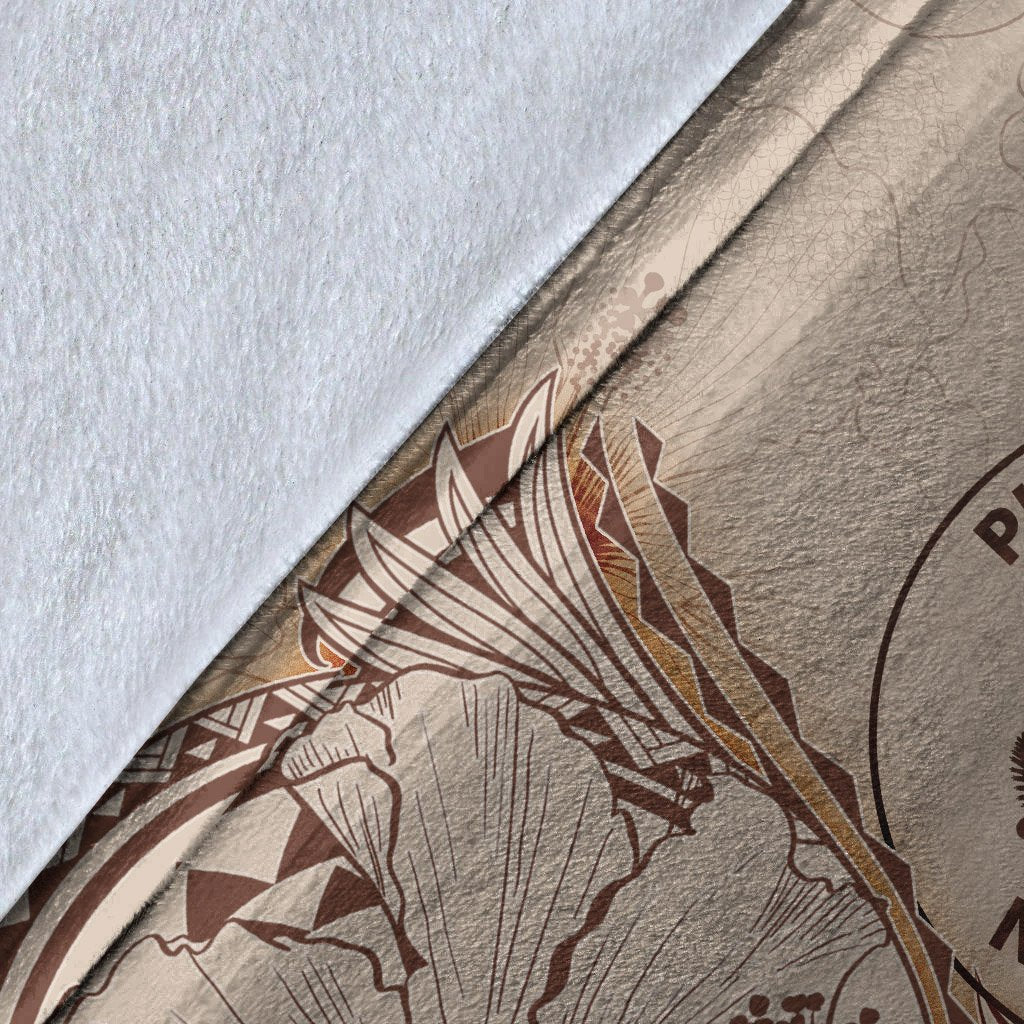 Niue Premium Blanket - Hibiscus Flowers Vintage Style - Polynesian Pride