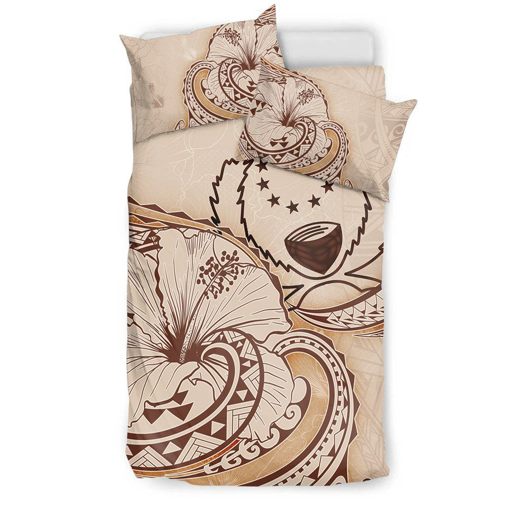 Pohnpei Bedding Set - Hibiscus Flower Vintage Style - Polynesian Pride
