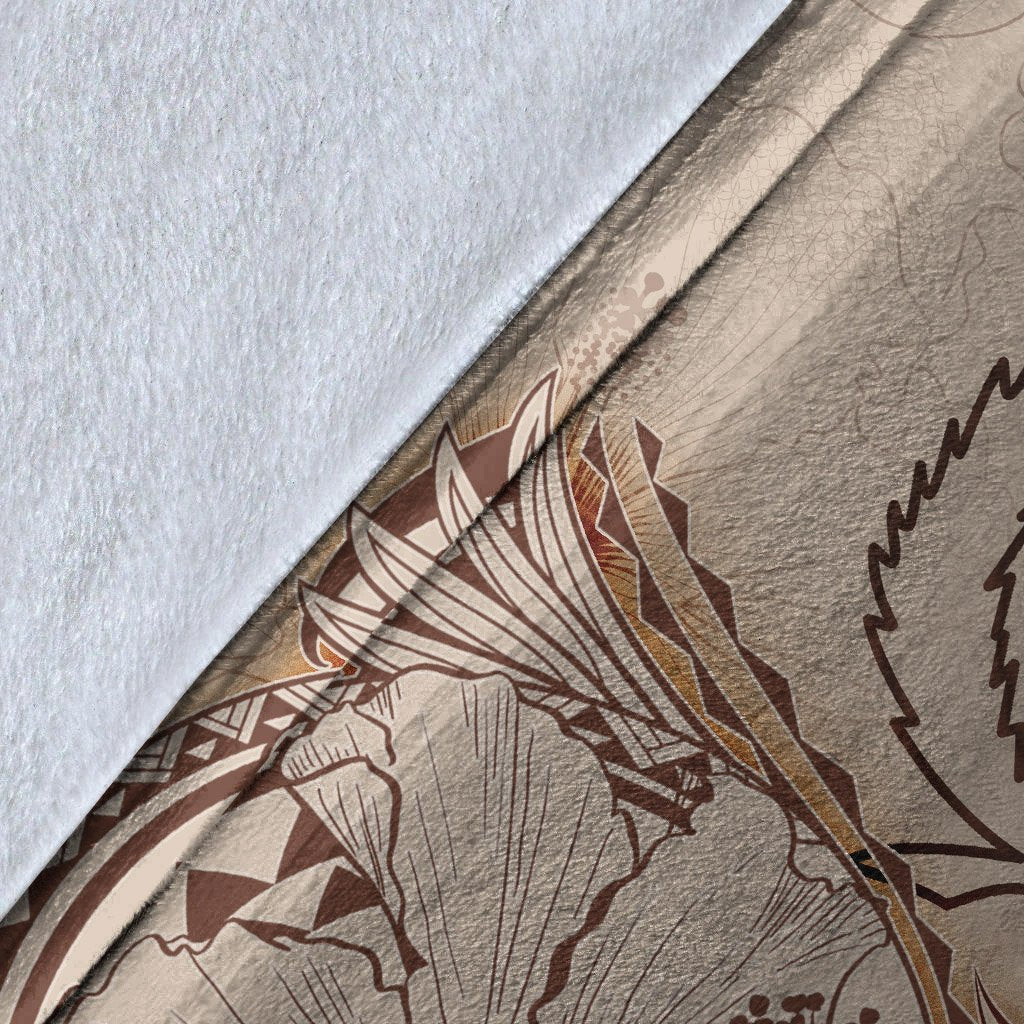 Pohnpei Premium Blanket - Hibiscus Flowers Vintage Style - Polynesian Pride