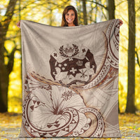 Tonga Premium Blanket - Hibiscus Flowers Vintage Style - Polynesian Pride