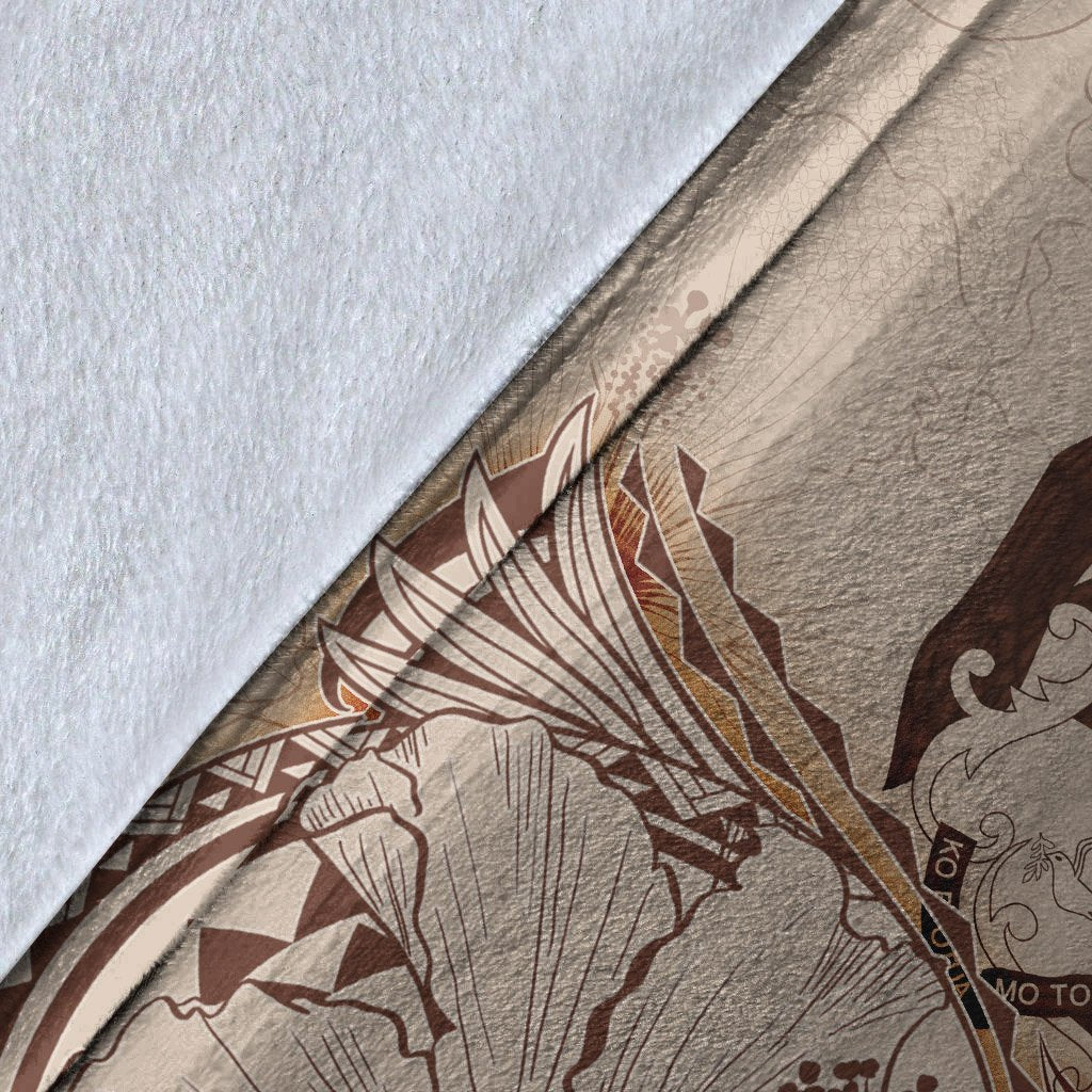 Tonga Premium Blanket - Hibiscus Flowers Vintage Style - Polynesian Pride