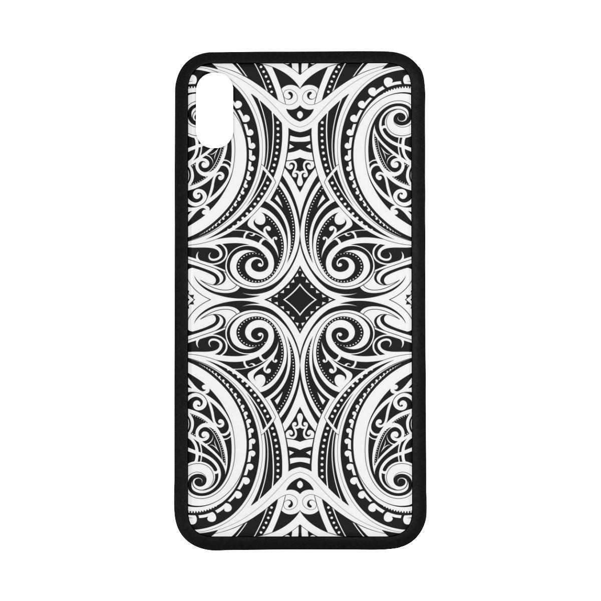 Polynesian 07 Rubber Phone Case One Size iPhone XS Max Black - White - Polynesian Pride