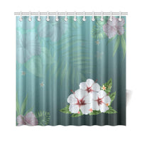 White Hibiscus Shower Curtain - Polynesian Pride