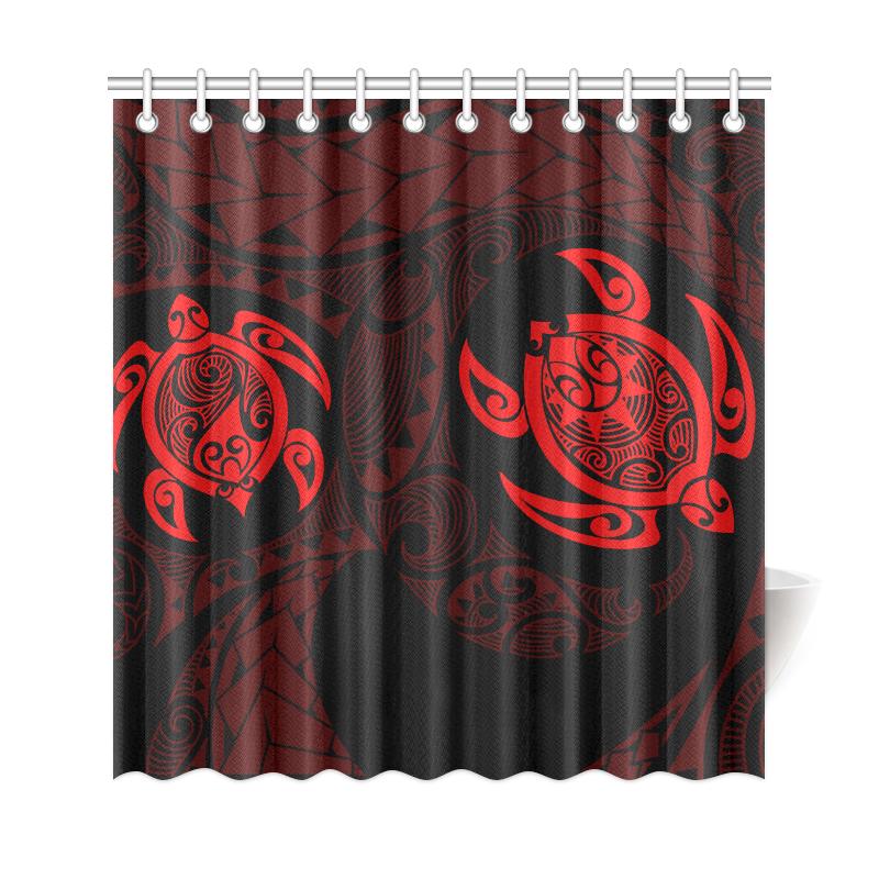 Hawaii Polynesian Turtle Shower Curtain Red - Polynesian Pride