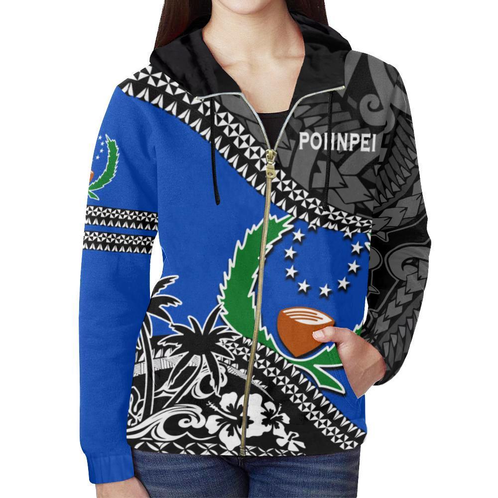 Pohnpei Zip Hoodie Fall In The Wave K7 - Polynesian Pride