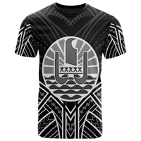 French Polynesia T Shirt National Seal Tribal Black Color Patterns Unisex Black - Polynesian Pride