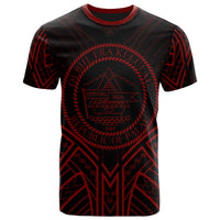 Palau T Shirt Palau Seal Tribal Red Color Patterns Unisex Black - Polynesian Pride