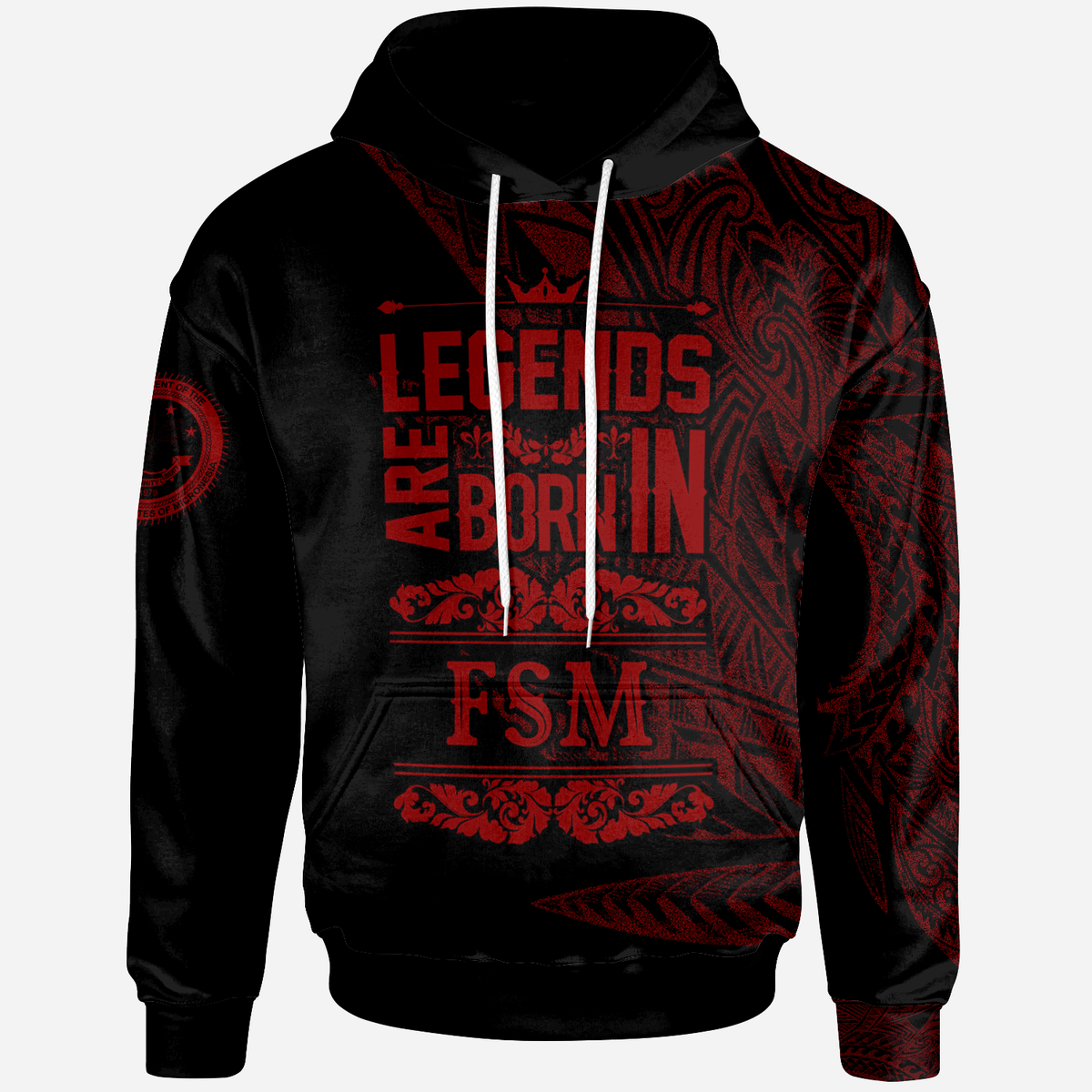 Federated States of Micronesia Hoodie Legends Are Born In Red Color Unisex Red - Polynesian Pride