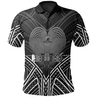 Papua New Guinea Polo Shirt Papua New Guinea Seal Black Tribal Patterns Unisex White - Polynesian Pride