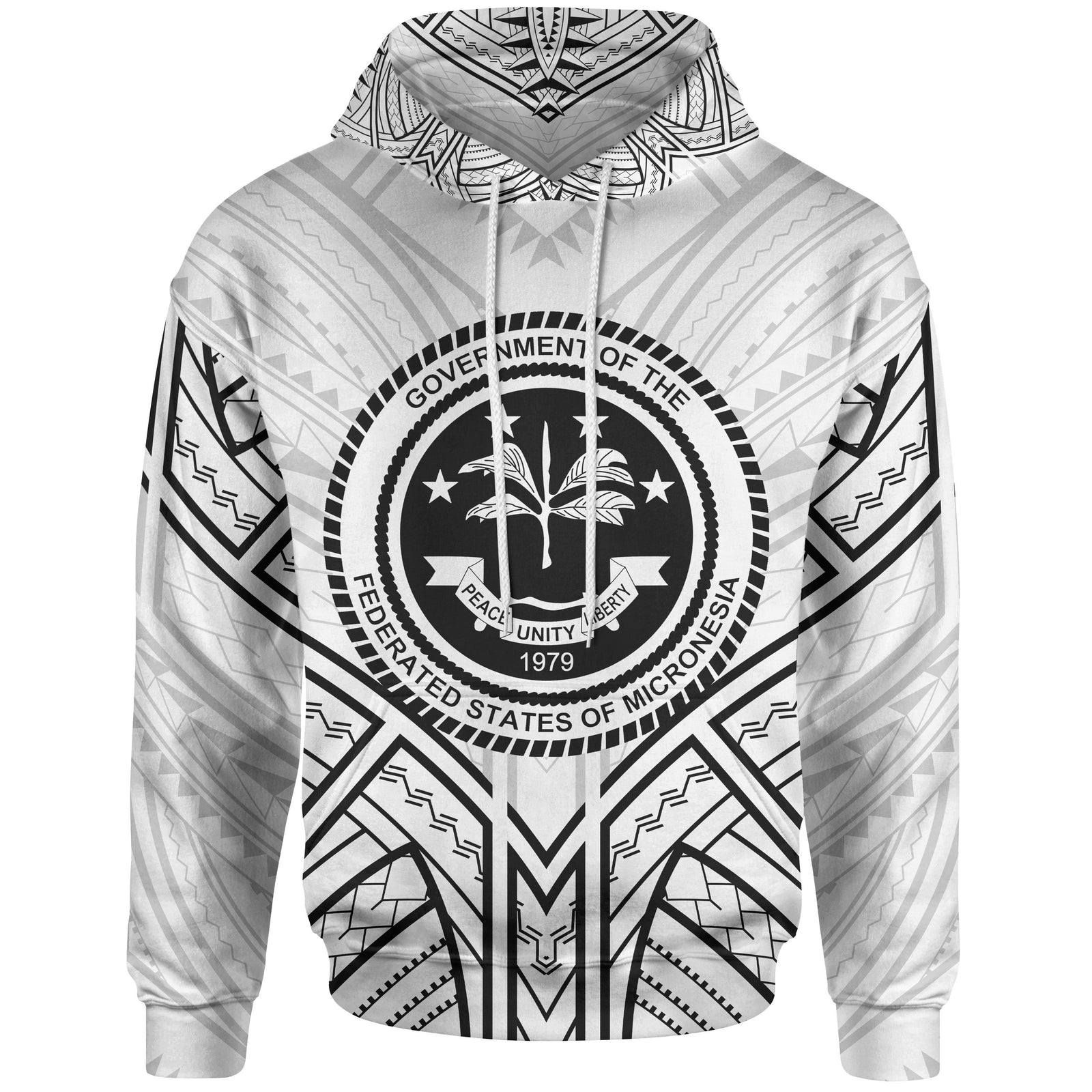 Federated States of Micronesia Hoodie Federated States of Micronesia Seal Tribal Patterns Unisex Black - Polynesian Pride
