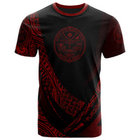 Marshall T Shirt Red Polynesian Patterns Sport Style Unisex Black - Polynesian Pride