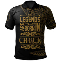 Chuuk State Polo Shirt Legends Are Born In Gold Color Unisex Gold - Polynesian Pride