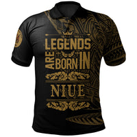 Niue Polo Shirt Legends Are Born In Gold Color Unisex Gold - Polynesian Pride