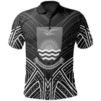 Kiribati Polo Shirt Kiribati Seal Black Tribal Patterns Unisex White - Polynesian Pride