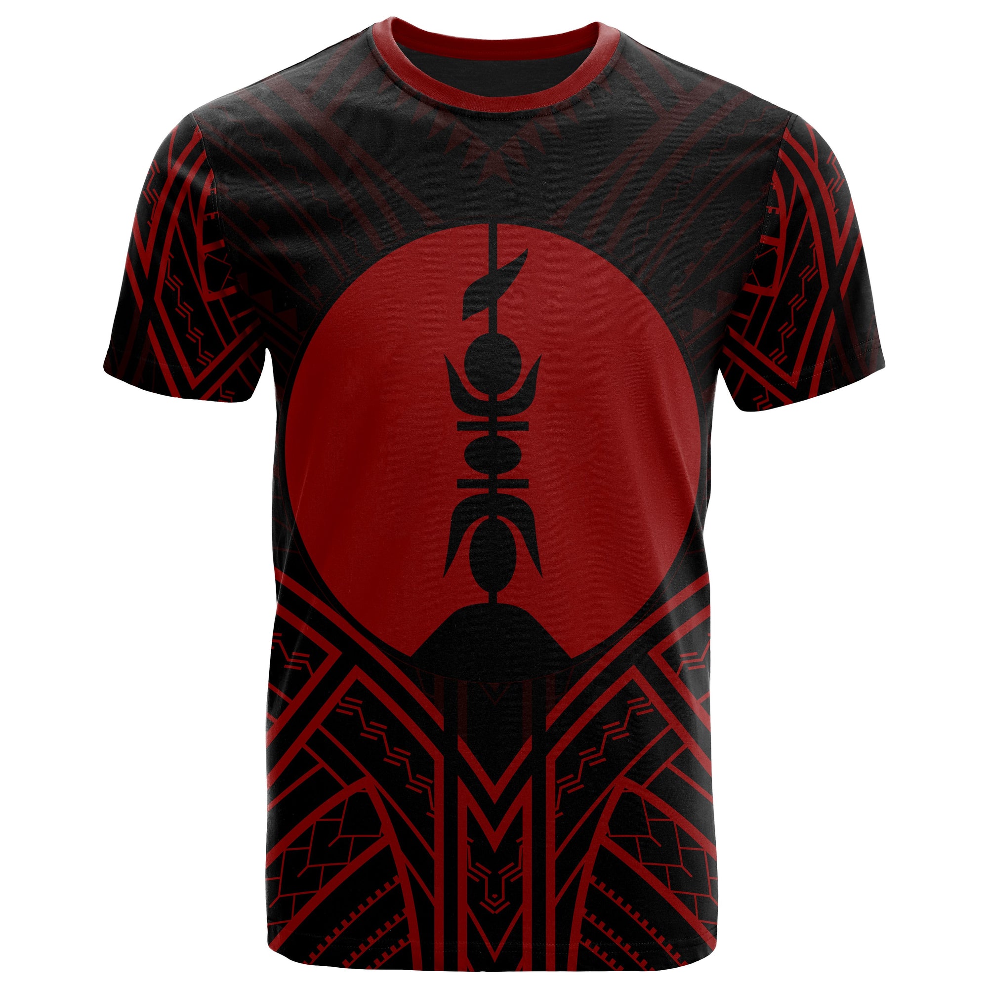 New Caledonia T Shirt New Caledonia Seal Tribal Red Color Patterns Unisex Black - Polynesian Pride