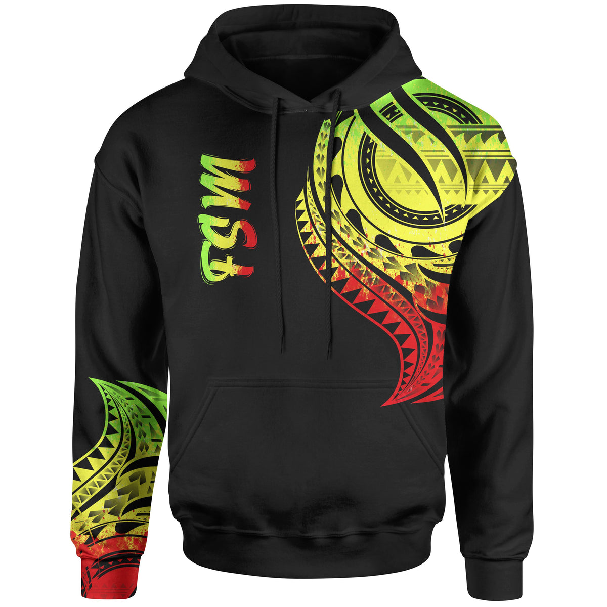Federated States of Micronesia Hoodie Federated States of Micronesia Tatau Reggae Patterns Unisex Black - Polynesian Pride