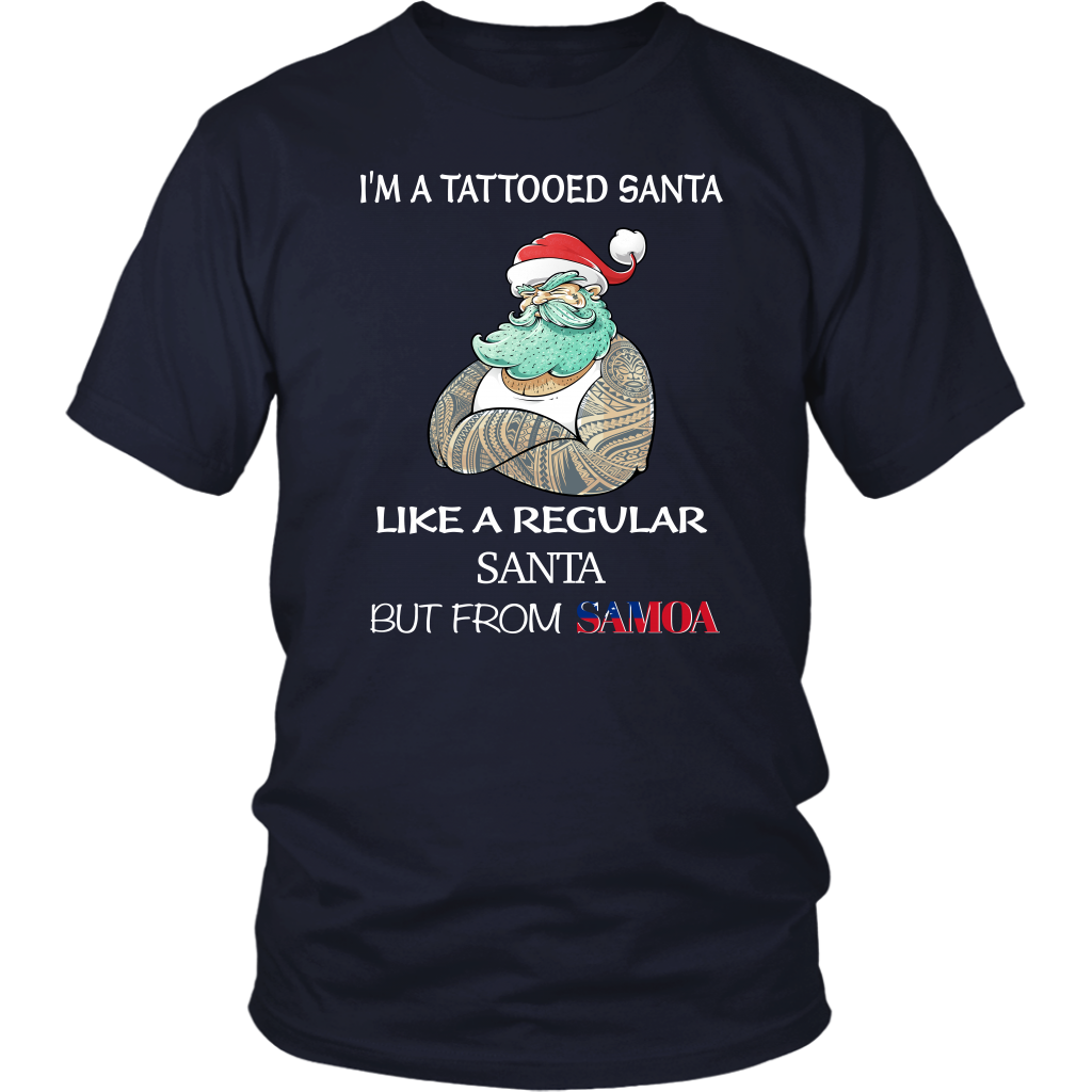 Samoa T Shirt Im A Tattooed Santa - Polynesian Pride