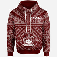 Samoa Hoodie Samoa Seal In Polynesian Tattoo Style (Red) Unisex Red - Polynesian Pride