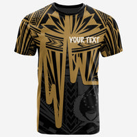 Pohnpei T Shirt Pohnpei Seal In Heartbeat Patterns Style (Gold) Unisex Art - Polynesian Pride