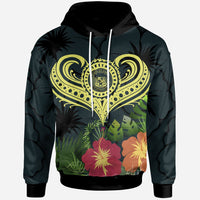 Polynesian Hawaii Hoodie Heart with Unisex Green - Polynesian Pride