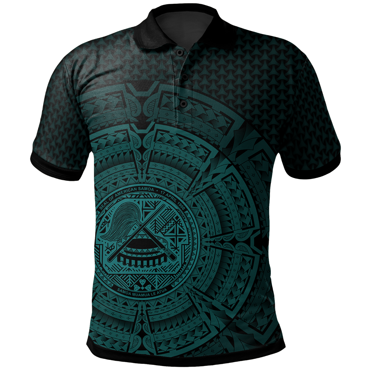 American Samoa Polo Shirt Polynesian Circle (TURQUOISE) Unisex Turquoise - Polynesian Pride
