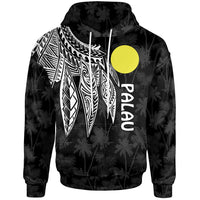 Palau Hoodie Polynesian Wings (White) Unisex White - Polynesian Pride