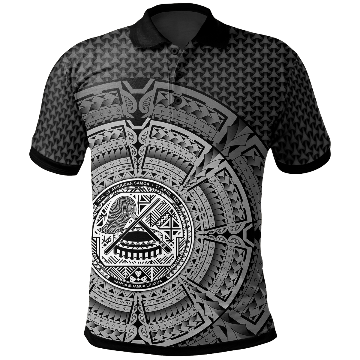 American Samoa Polo Shirt Polynesian Circle (White) Unisex White - Polynesian Pride