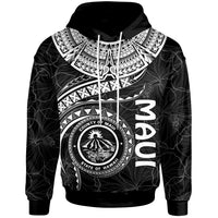 Polynesian Hawaii Hoodie Maui Polynesian Waves (White) Unisex White - Polynesian Pride