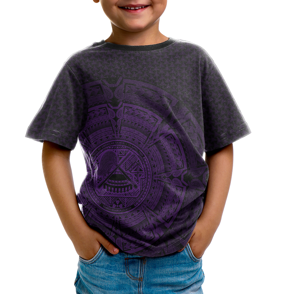 American Samoa Polynesian T Shirt Polynesian Circle (Purple) - Polynesian Pride