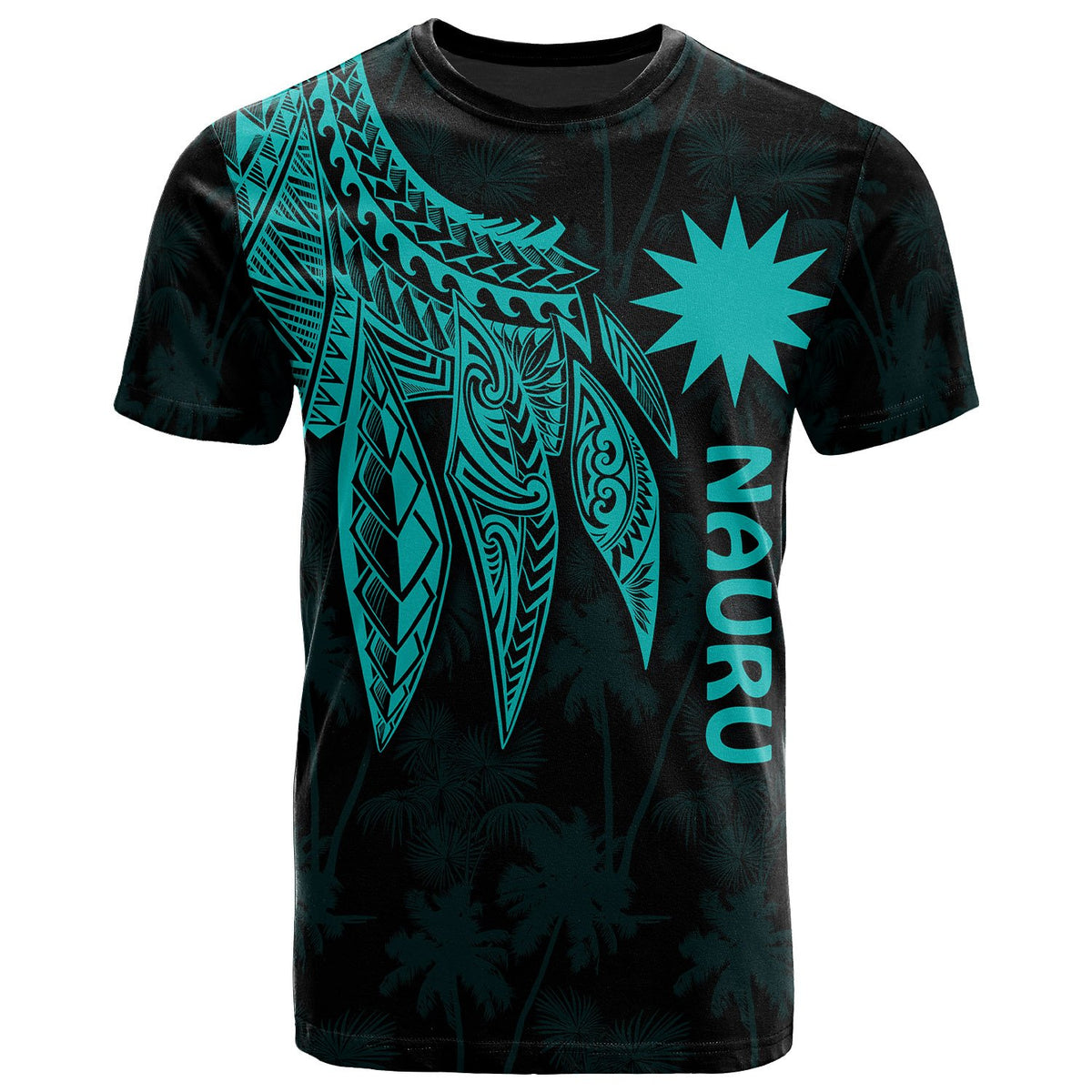 Nauru T Shirt Polynesian Wings (Turquoise) Unisex Turquoise - Polynesian Pride