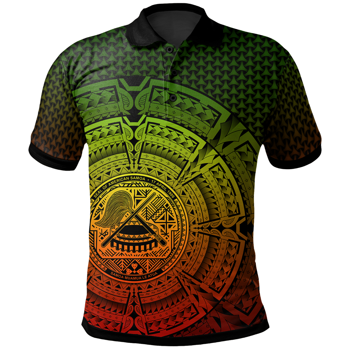 American Samoa Polo Shirt Polynesian Circle (Reggae) Unisex Reggae - Polynesian Pride
