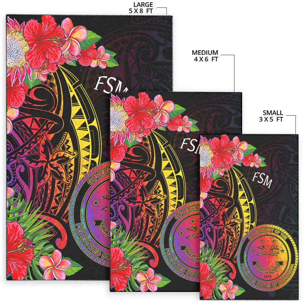 Federated States of Micronesia Area Rug - Tropical Hippie Style - Polynesian Pride