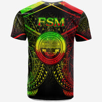 Federated States of Micronesia T Shirt FSM Seal With Reggae Line Style - Polynesian Pride