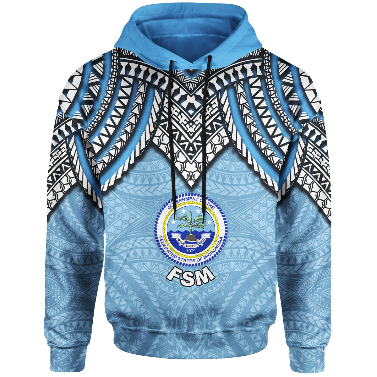 Federated States of Micronesia Hoodie Micronesian Pattern Armor Style - Polynesian Pride